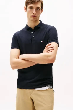 Heren polo korte mouw blauw