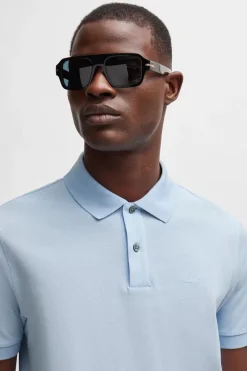 Heren polo korte mouw blauw
