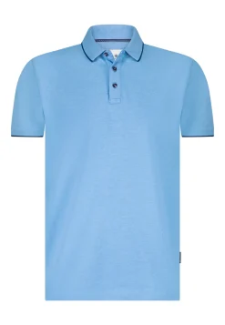 Heren polo korte mouw blauw