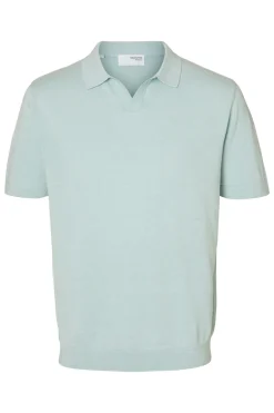 Heren polo korte mouw blauw