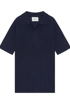 Heren polo korte mouw blauw
