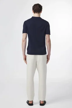 Heren polo korte mouw blauw