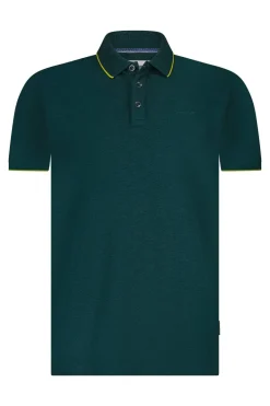 Heren polo korte mouw blauw
