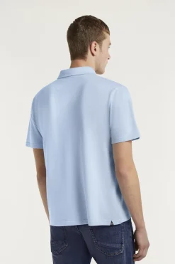 Heren polo korte mouw blauw