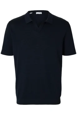 Heren polo korte mouw blauw