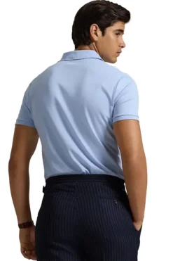Heren polo korte mouw blauw