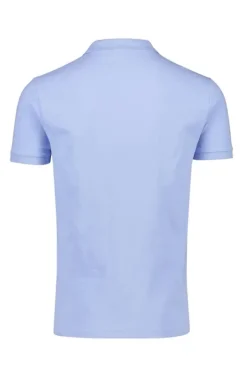 Heren polo korte mouw blauw