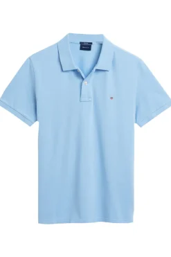 Heren polo korte mouw blauw