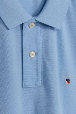 Heren polo korte mouw blauw