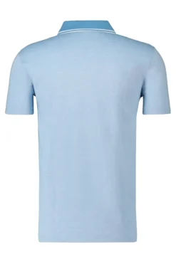 Heren polo korte mouw blauw