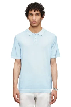 Heren polo korte mouw blauw