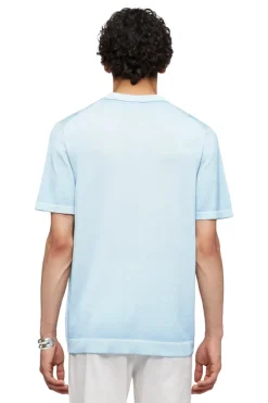Heren polo korte mouw blauw