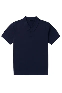 Heren polo korte mouw blauw