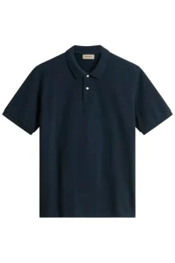 Heren polo korte mouw blauw