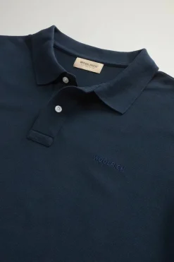 Heren polo korte mouw blauw