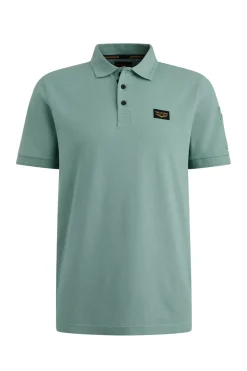 Heren polo korte mouw blauw