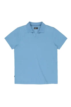 Heren polo korte mouw blauw