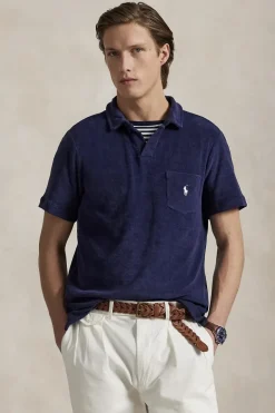 Heren polo korte mouw blauw