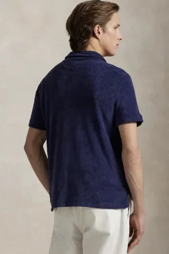 Heren polo korte mouw blauw