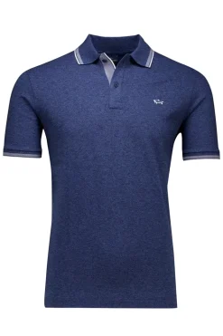 Heren polo korte mouw blauw