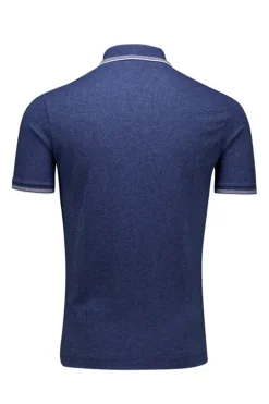 Heren polo korte mouw blauw