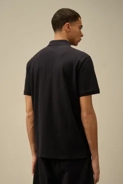 Heren polo korte mouw blauw