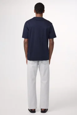 Heren polo korte mouw blauw