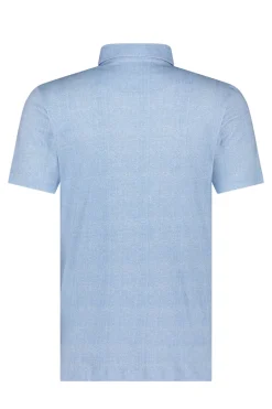 Heren polo korte mouw blauw