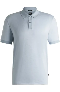 Heren polo korte mouw blauw