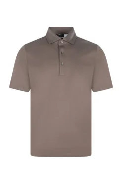 Heren polo korte mouw bruin