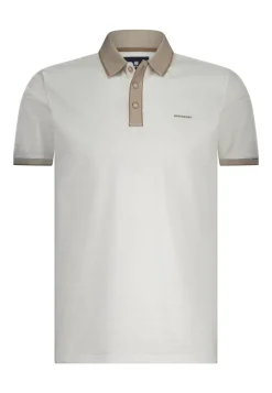 Heren polo korte mouw ecru