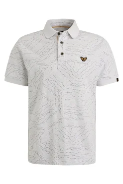 Heren polo korte mouw ecru
