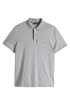 Heren polo korte mouw grijs