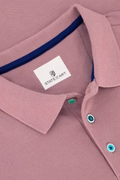 Heren polo korte mouw rose