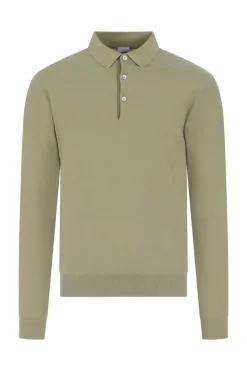 Heren polo lange mouw groen