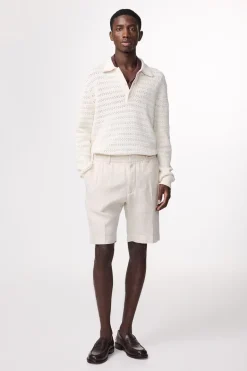 Heren short ecru