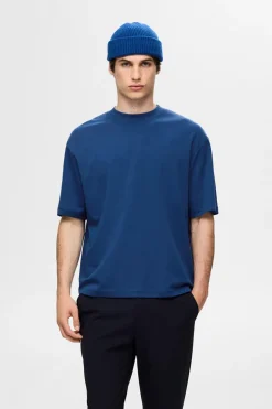 Heren t-shirt kortemouw blauw