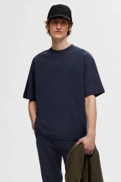 Heren t-shirt kortemouw blauw