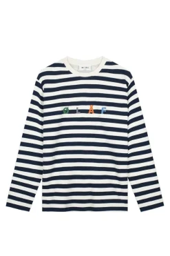 Heren t-shirt lange mouw blauw