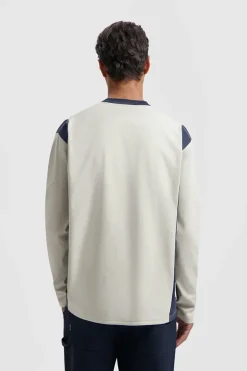 Heren t-shirt lange mouw grijs
