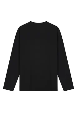 Heren t-shirt lange mouw zwart
