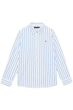 Jongens overhemd lange mouw blauw