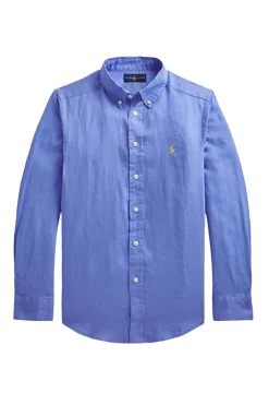 Jongens overhemd lange mouw blauw