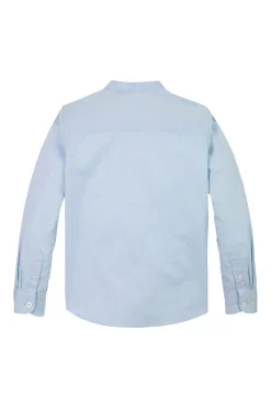 Jongens overhemd lange mouw blauw