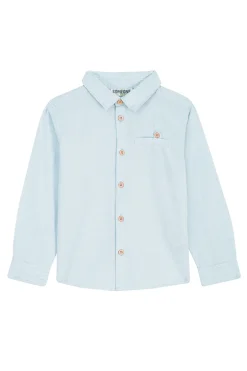 Jongens overhemd lange mouw blauw