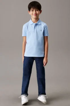 Jongens polo korte mouw blauw