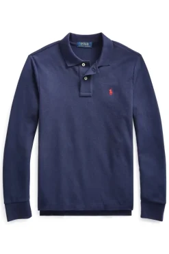 Jongens polo lange mouw blauw