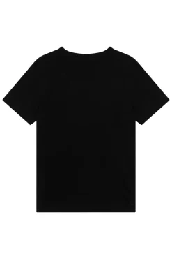 Kinder unisex t-shirt krt mouw zwart