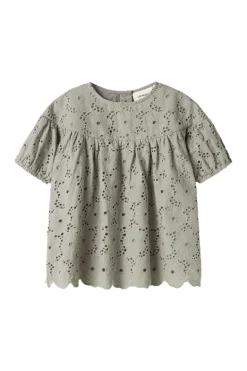 Meisjes blouse korte mouw groen