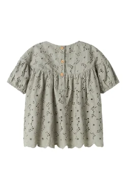 Meisjes blouse korte mouw groen